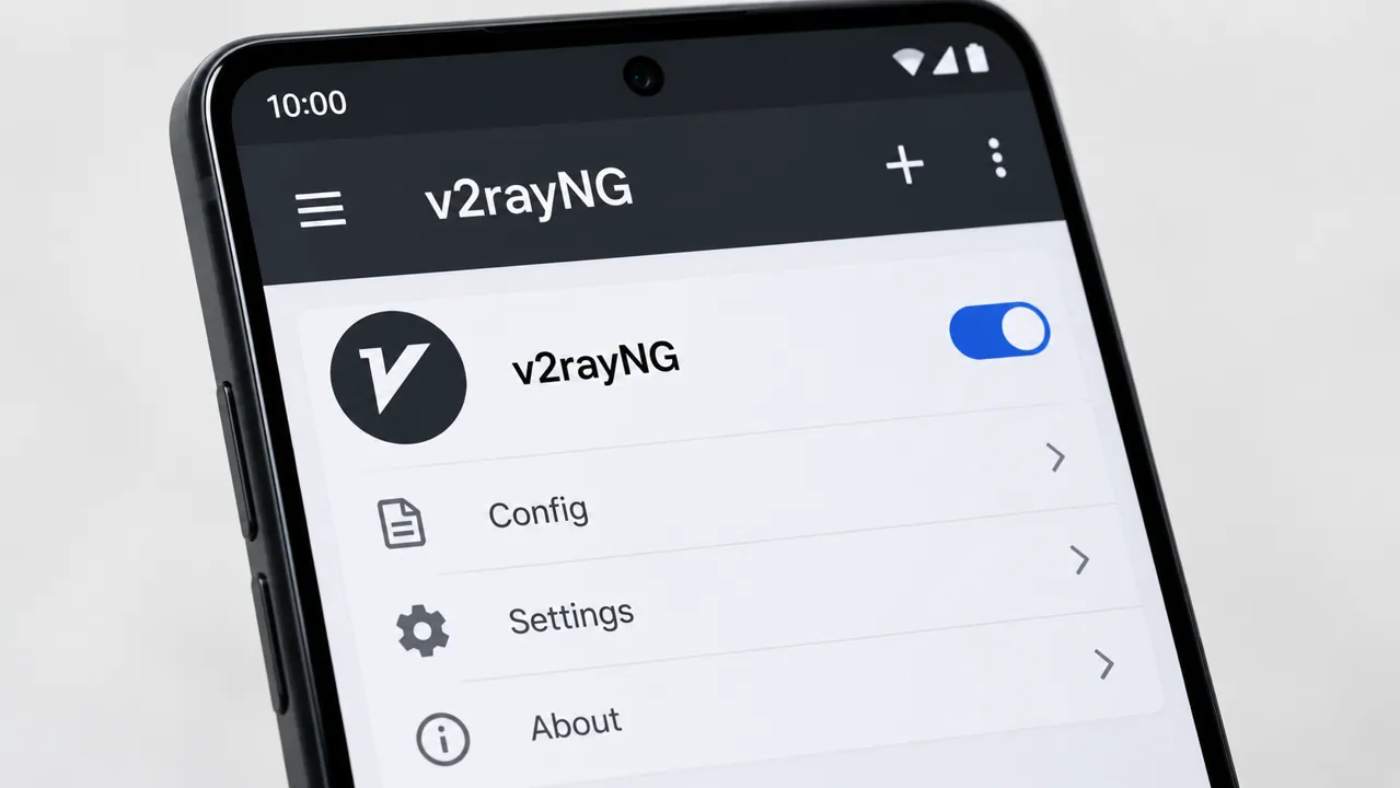تصویر ساختهشده از گوشی با نام برنامه v2rayNG